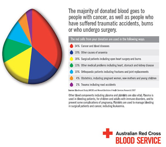 How is donated blood used