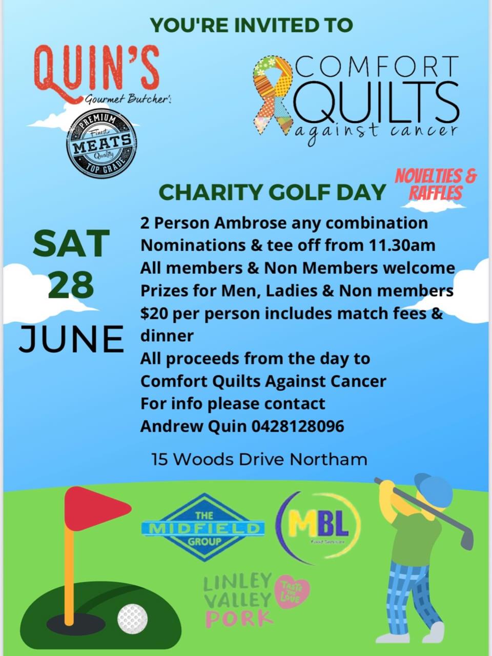 Comfort Quilts Against Cancer Charity Golf Day