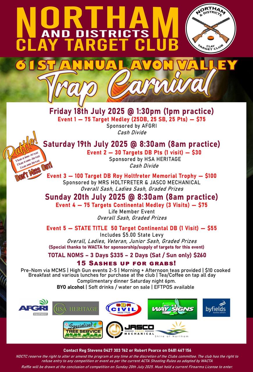 61st Annual Avon Valley Trap Carnival