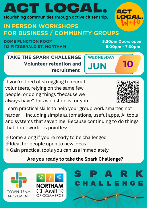 Act Local Training: TAKE THE SPARK CHALLENGE Volunteer retention and