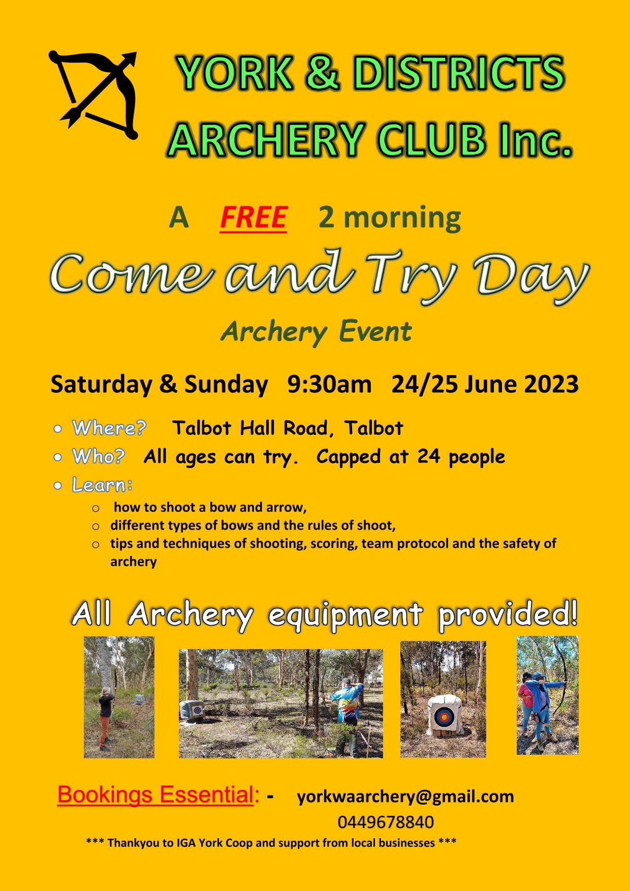 Come & Try Day Events York & Districts Archery Club Inc.